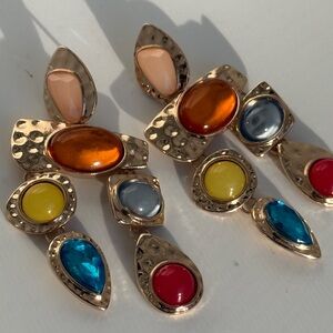 REVOLVE Multicolor Gold-Tone Cabochon Drop Earrings